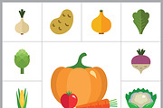 Green Food Flat Icon Set