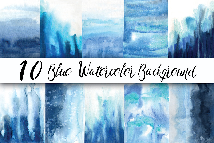 Watercolor Flow Blue Background