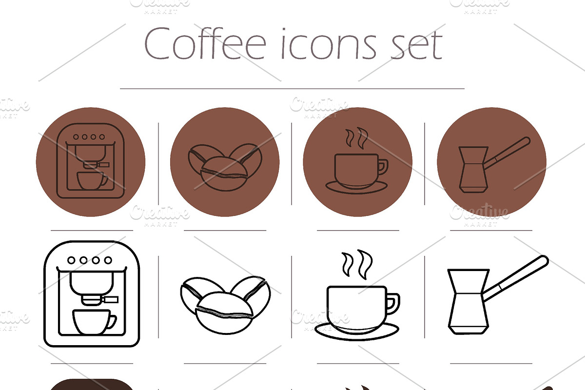 Coffee icons set. Vector in Graphics - product preview 8