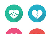 Heart shapes icons. Vector