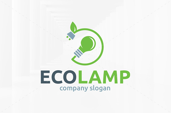 Eco Lamp Logo Template in Logo Templates - product preview 1