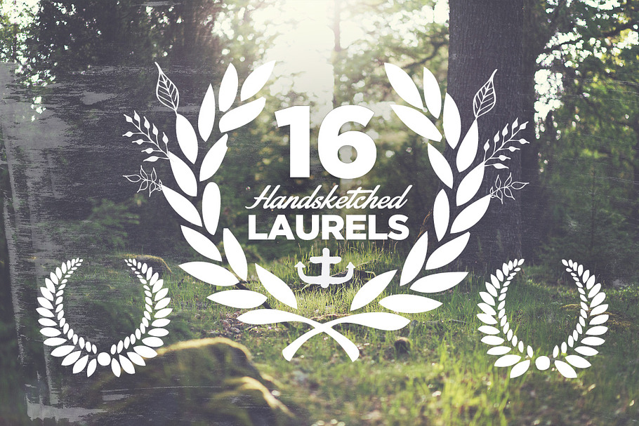 16 Handsketched Vector Laurels in Illustrations - product preview 8