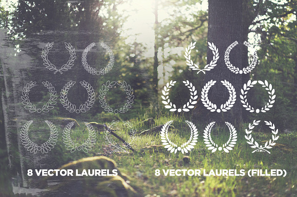 16 Handsketched Vector Laurels in Illustrations - product preview 1