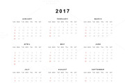Calendar 2017 year simple style
