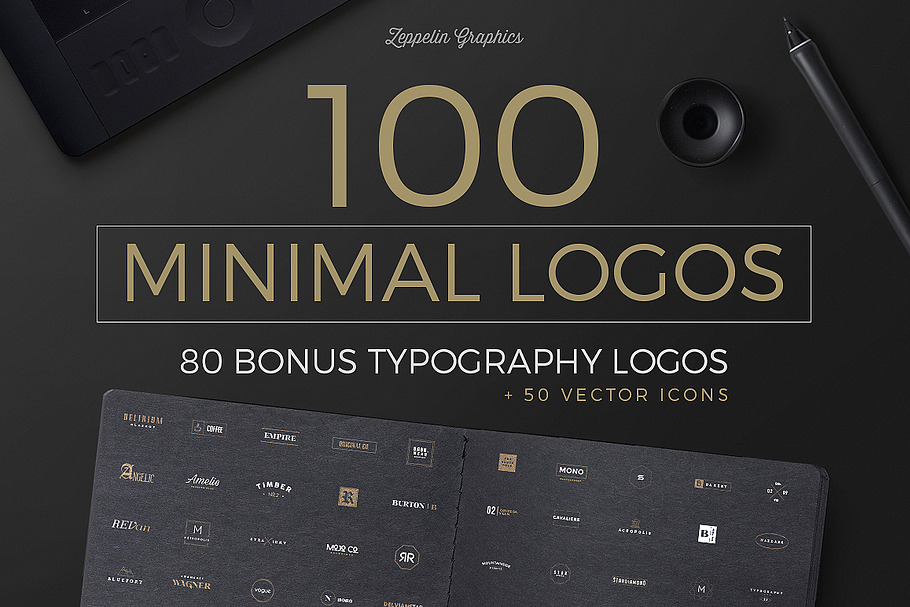 100 Minimal Logos + BONUS in Logo Templates - product preview 8