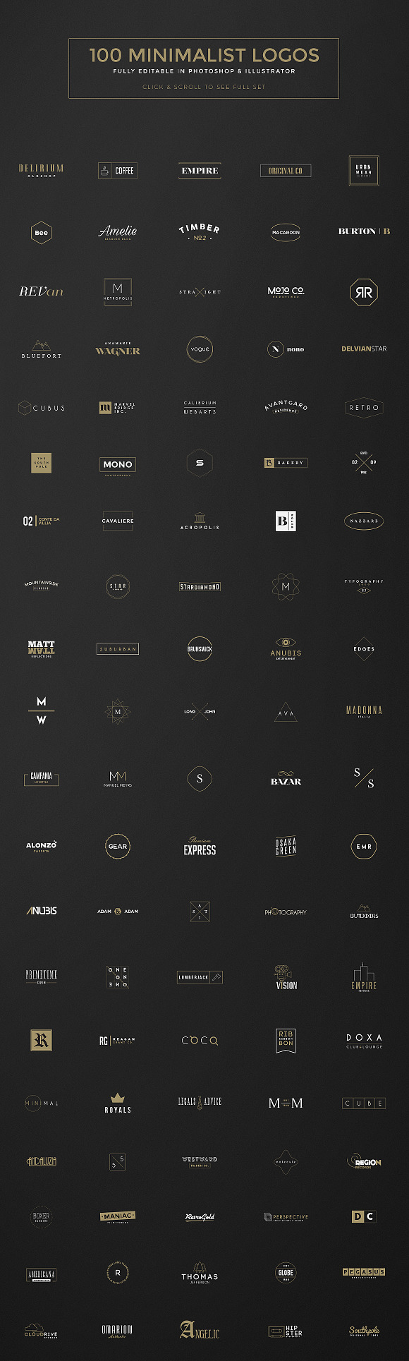 100 Minimal Logos + BONUS in Logo Templates - product preview 2