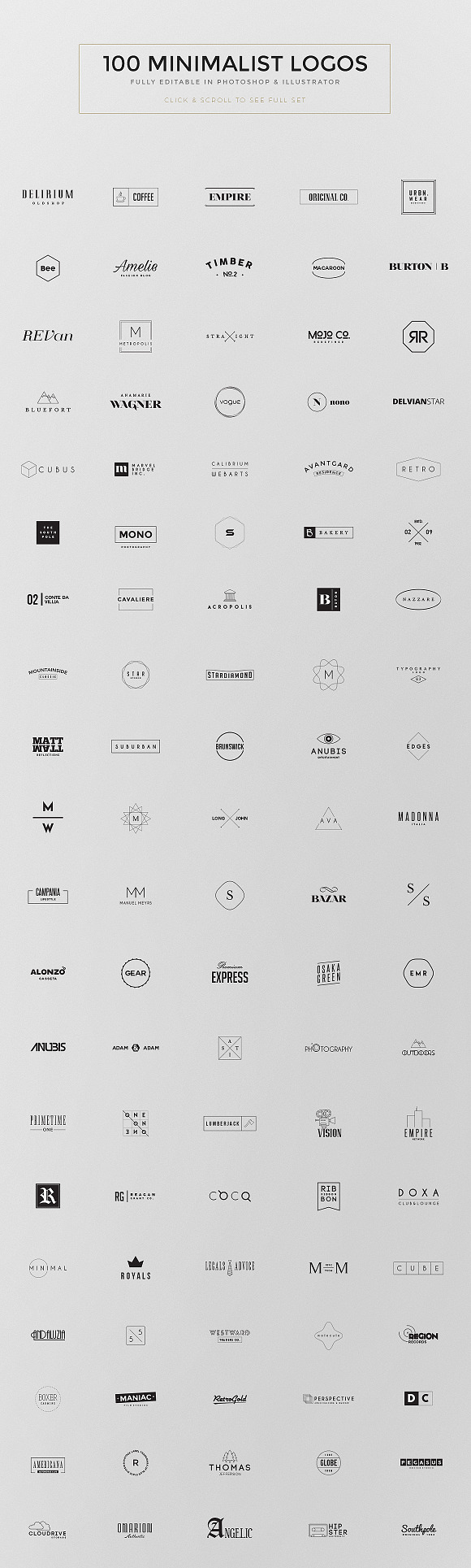 100 Minimal Logos + BONUS in Logo Templates - product preview 3