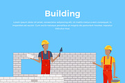Building Banner Web Design Flat