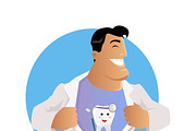 Doctor Dentist Character Design Flat