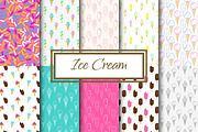 Yummy Ice Cream vector patterns