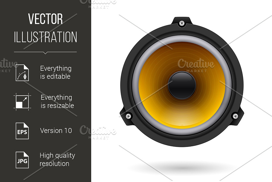 Realistic speaker in Graphics - product preview 8