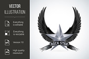 Silver star with Rock Star banner an