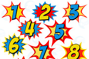 Starburst Numbers Clipart, 1340