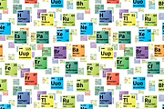 Chemical elements on white pattern