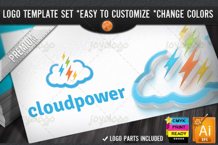 Digital Pixel Flash Power Cloud Logo