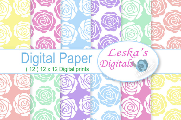 Pastel Roses - Digital Paper