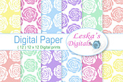 Pastel Roses - Digital Paper