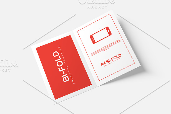 A4 A5 Bi-Fold Brochure Mock-Up  in Print Mockups - product preview 2