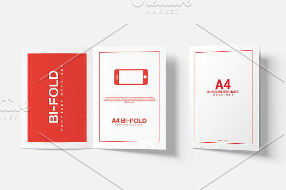 A4 A5 Bi-Fold Brochure Mock-Up  in Print Mockups - product preview 7