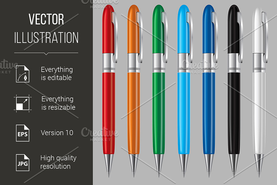 Set of pens in Graphics - product preview 8