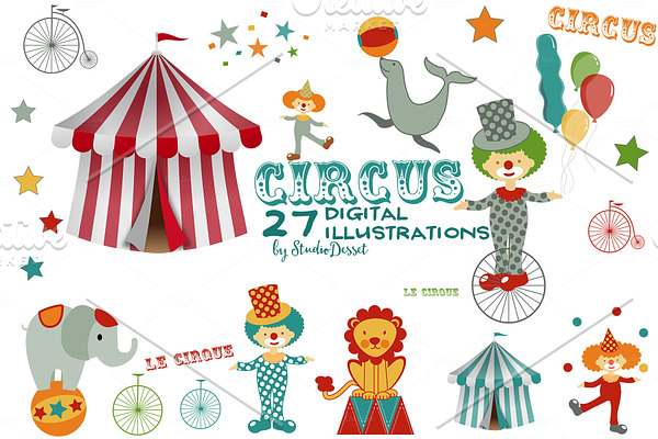 Circus - digital cliparts