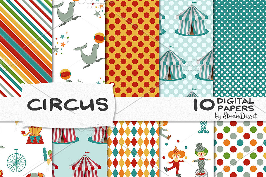 Circus - digital papers in Patterns - product preview 8