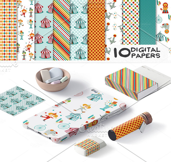 Circus - digital papers in Patterns - product preview 1
