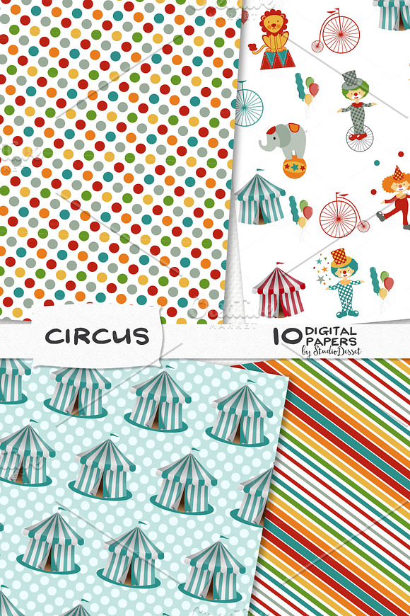 Circus - digital papers in Patterns - product preview 2