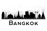 Bangkok City Skyline Silhouette