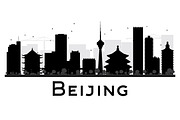 Beijing City Skyline Silhouette