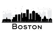 Boston City Skyline Silhouette