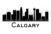 Calgary City Skyline Silhouette
