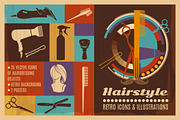 Barbershop Retro Illustrations