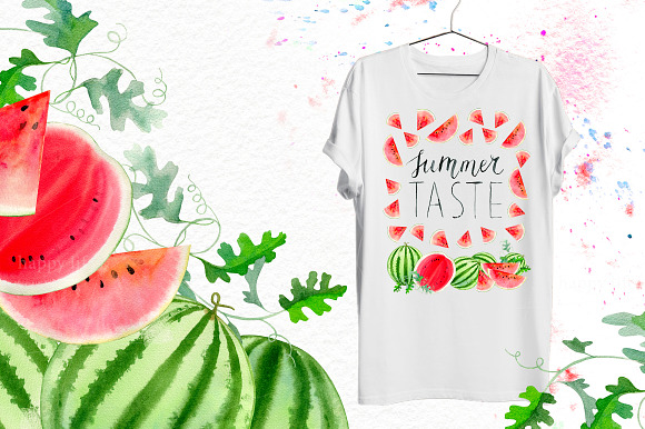 Watermelon watercolor kit in Illustrations - product preview 6