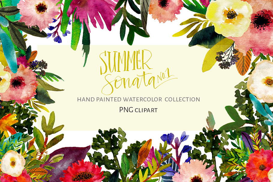 Hand Painted Summer Flowers in Illustrations - product preview 8