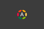 Hub frame color letter a logo