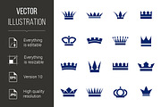 Set of icons crowns