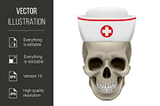 Skull in nurse cap
