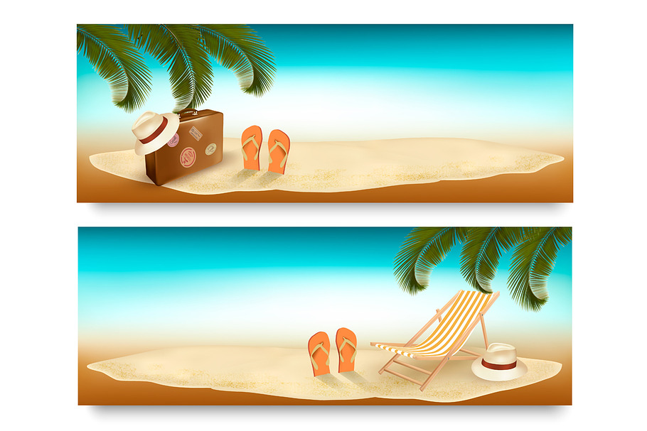 Vacation Vector Banners in Illustrations - product preview 8