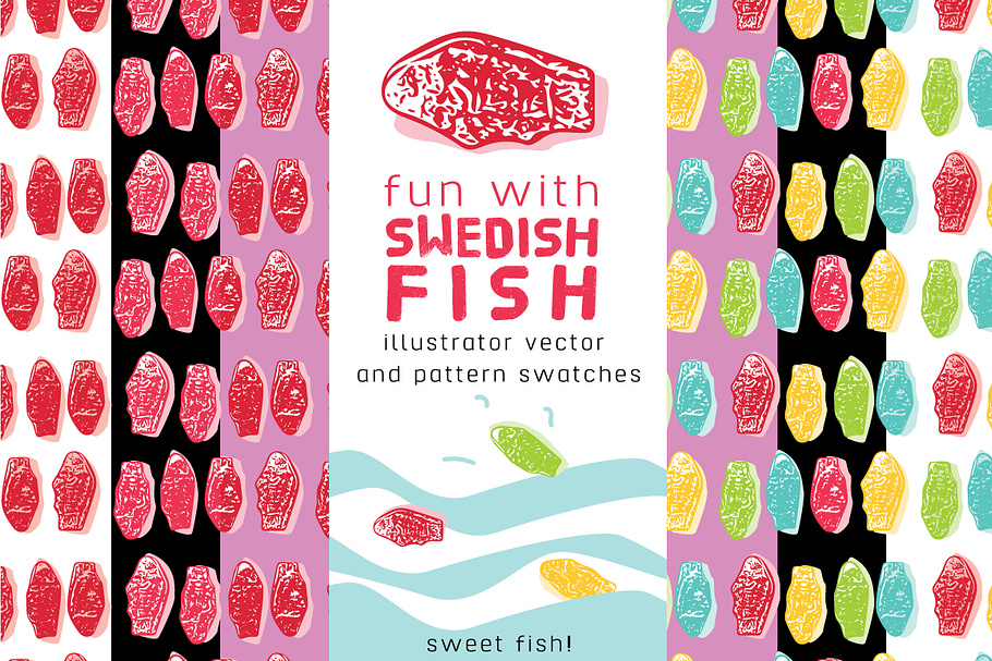 SALE Swedish Fish Swatches&Vector in Illustrations - product preview 8