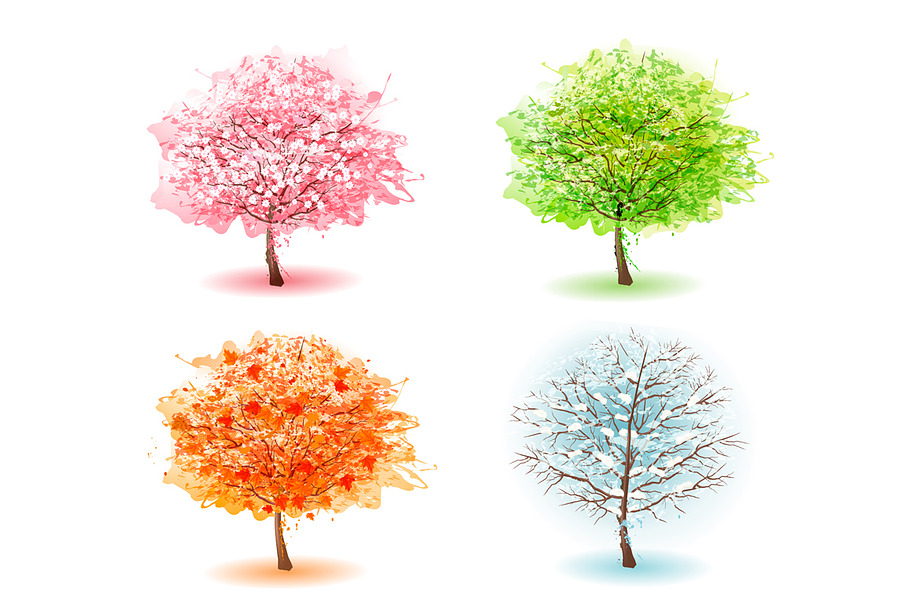 Four Stylized Trees in Illustrations - product preview 8