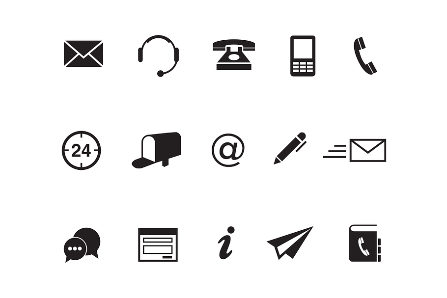 15 Contact Icons in Contact Icons - product preview 8