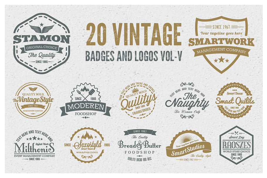 Vintage Badges and Logos Vol-5