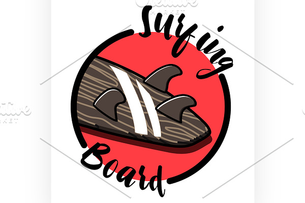 Color vintage surfing emblem