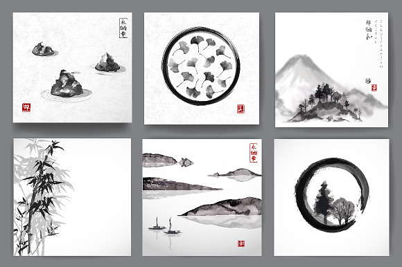 Japanese ink painting sumi-e, part 3 in Illustrations - product preview 4