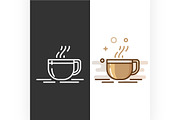 Glass coffee cup icon