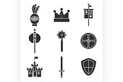 Knights icons set