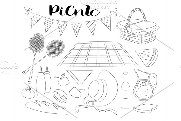 Picnic doodle set