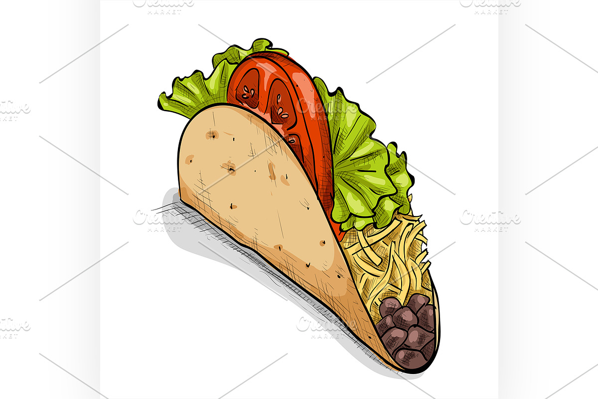 Taco, color picture in Illustrations - product preview 8