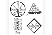 Vintage barbershop emblems